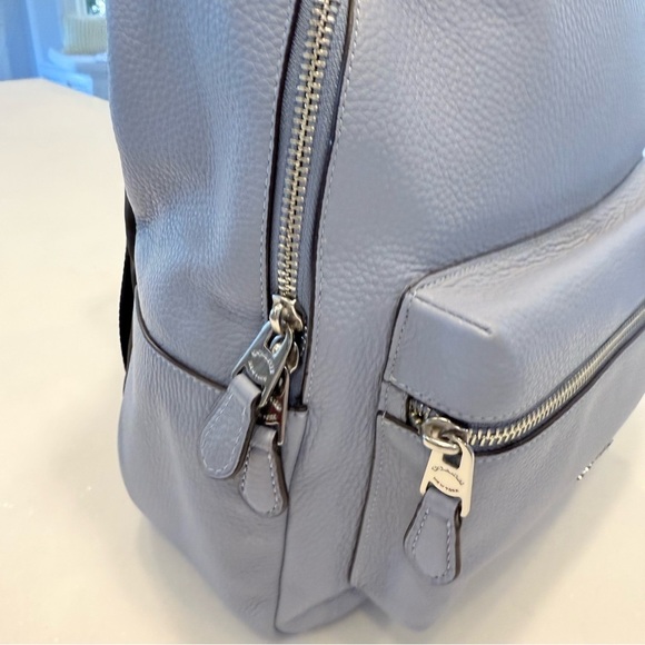 Coach Charlie Women’s Blue Backpack Medium Pebble Leather Adjustable Straps NEW